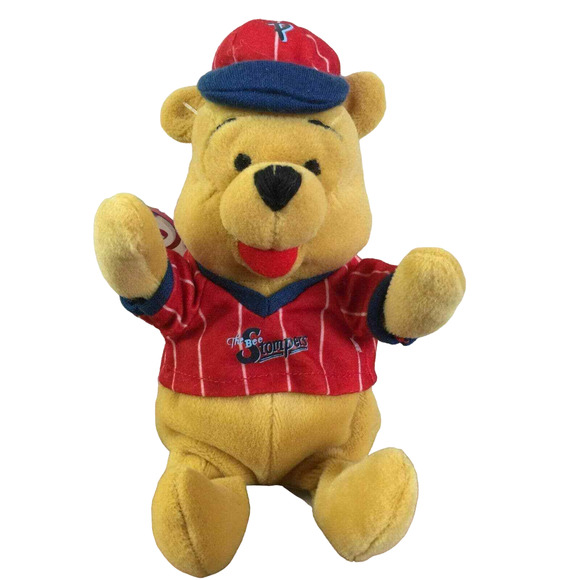 Baseball Pooh Mini Bean Bag Winnie Pooh Disney Store Stuffed Plush Toy 8" - Picture 1 of 9